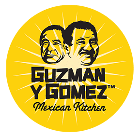 The image showcases the logo for "Guzman y Gomez Mexican Kitchen," an Australian multinational restaurant chain specializing in flavorful Mexican cuisine. The logo features bold typography with the text "GUZMAN Y GOMEZ Mexican Kitchen" against a vibrant yellow background, emphasizing the brand's passion for creating delicious and authentic Mexican dishes.