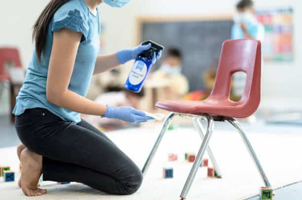 Diligent Child care Cleaner Ensuring Cleanliness