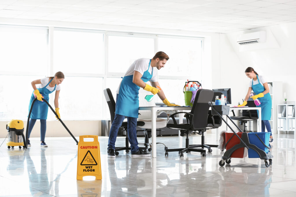Team,Of,Janitors,Cleaning,Office